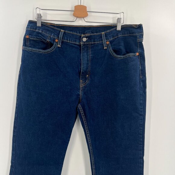 Levi's Men 505 Regular Fit Jeans 38 Dark Wash Stretch Denim Zip Fly - Picture 11 of 12